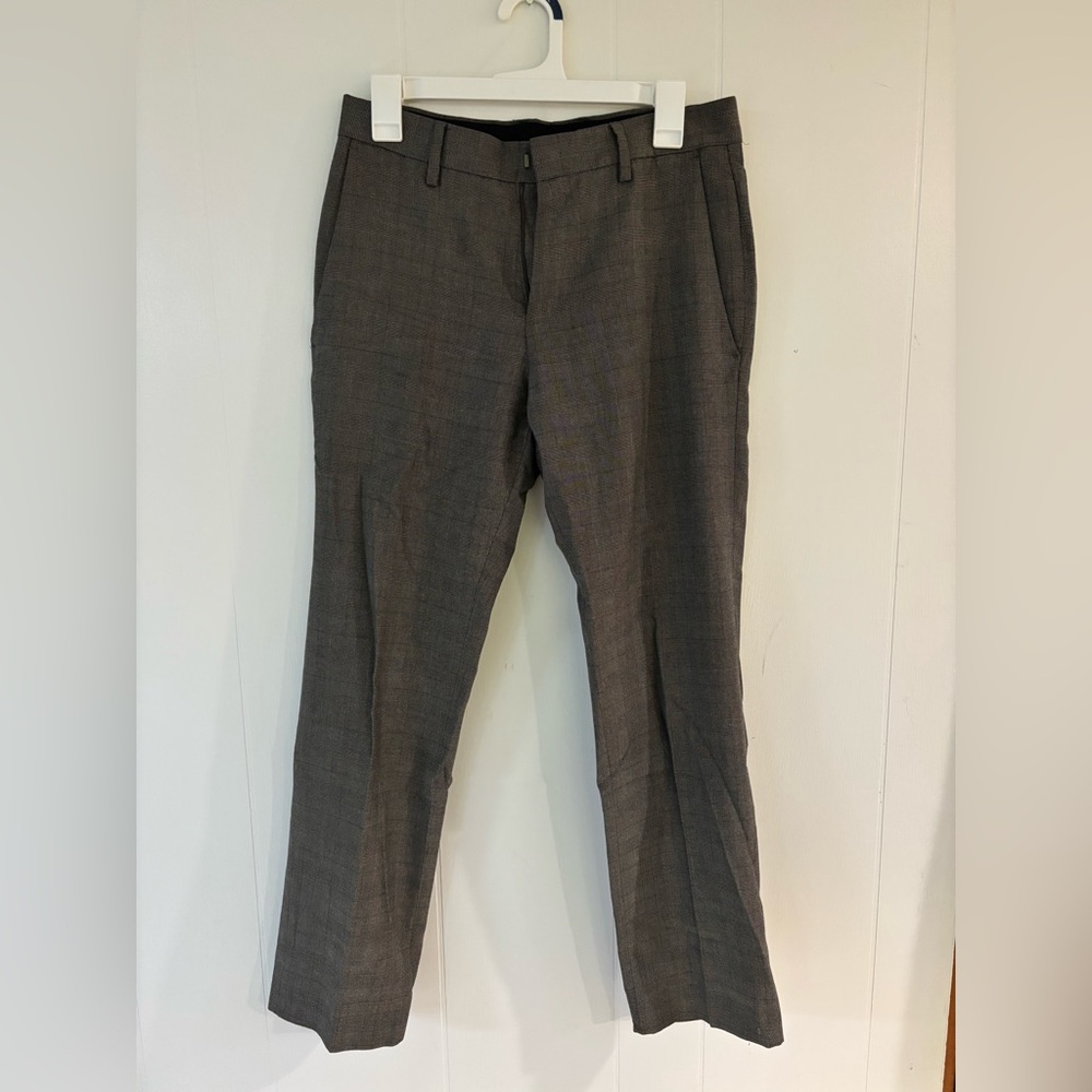 Kenneth Cole Men's Charcoal Plaid Dress Pants